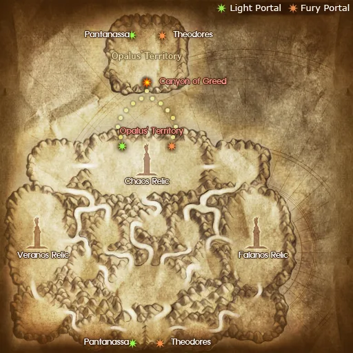 Map of Canyon of Greed